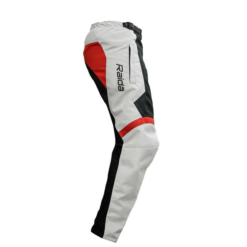 Raida Men Trailcraft Off-Road Pants | MX & Trail Ride | Lightweight | Abrasion-Resitant Fabric | Heat Sheild Panel | (M, Grey/Red), Fitted, Mid Rise - Image 3