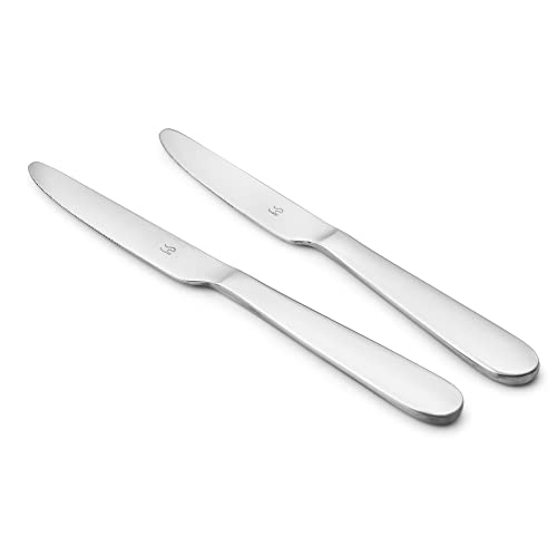 FNS Victoria Stainless Steel Dinner Knife/butter knife with Mirror Finish & Round Handle- Set of 2 knives |Elegant Design |Durable Construction |Perfect for Home and Kitchen - Image 1