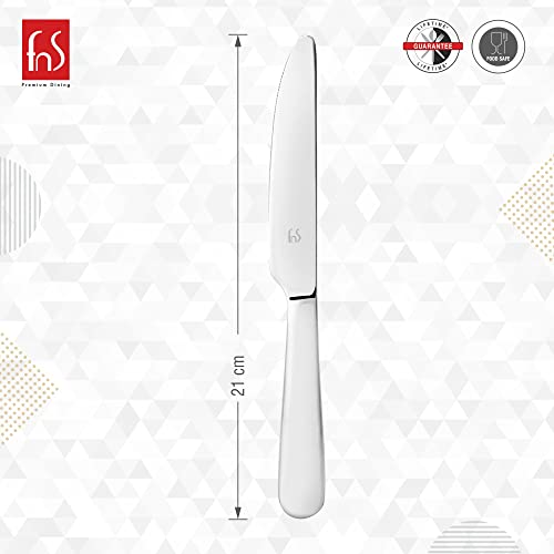 FNS Victoria Stainless Steel Dinner Knife/butter knife with Mirror Finish & Round Handle- Set of 2 knives |Elegant Design |Durable Construction |Perfect for Home and Kitchen - Image 3