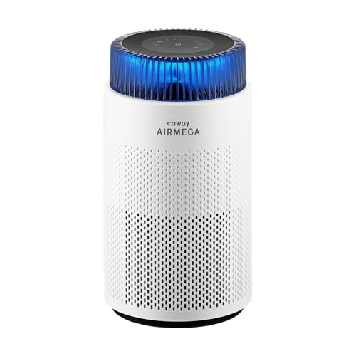 COWAY Air Purifiers for Home up to 810 ft HEPA and Carbon Filter for Smoke Allergies Pet Dander Odor AQI Monitor Auto Mode Timer Filter Indicator Night Light 2yr Warranty Airmega 100 White - Image 1