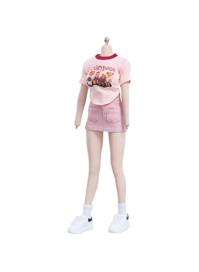 1/6 Scale Figure Doll Clothes: Short-Sleeved Wrap-Around Skirt Set for 12-inch Collectible Action Figure cd064A  - Image 1