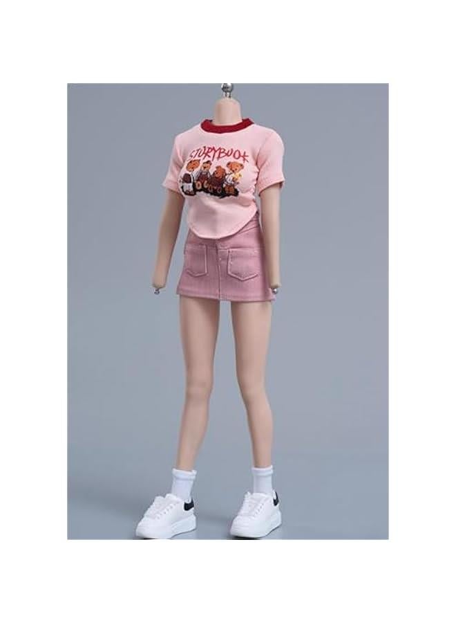 1/6 Scale Figure Doll Clothes: Short-Sleeved Wrap-Around Skirt Set for 12-inch Collectible Action Figure cd064A  - Image 2