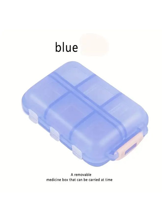 Blue Compact Weekly Pill Organizer Portable Medicine Dispenser Travel Pill Box - Image 5