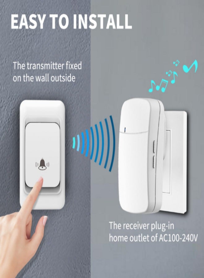 Lezonic Doorbell Wireless Without Battery Waterproof Self-Powered UK Plug - Image 2