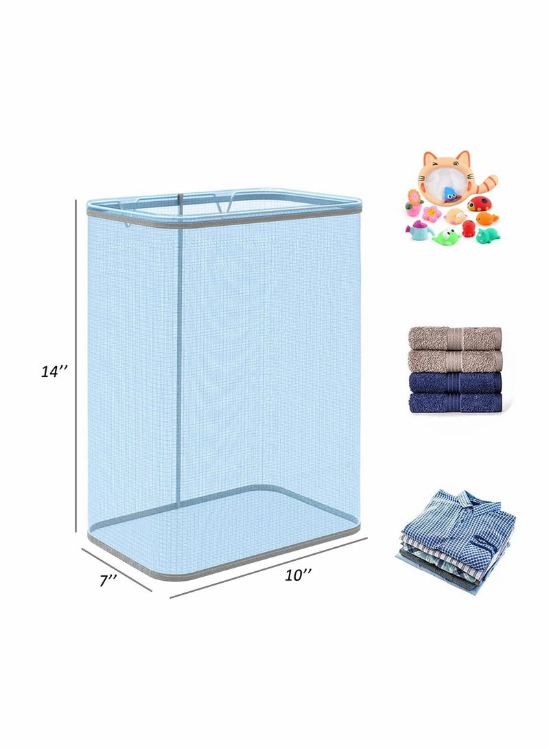 Space Saving Mesh Hanging Laundry Hamper Bag 2 Pack Wide Open Top for Easy Access Machine Washable Perfect for Bathroom Wall Closet Storage - Image 5