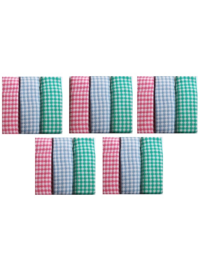 إل تي أر Pack of 5 Kitchen Towels Packs – Assorted Colors & Designs, Multipurpose Cleaning Cloths, Soft & Absorbent (3 Pieces per Pack) - Image 3