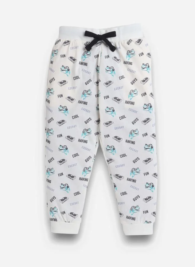 victor and jane Graphic Print T-Shirt and All-Over Printed Pyjama Set