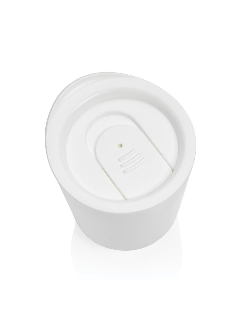 XD DESIGN كوب قهوة للسفر | كوب قهوة مع غطاء، 250 مل tumbler قهوة كلاسيكي من XD Design مضاد للميكروبات (أبيض) - Image 3
