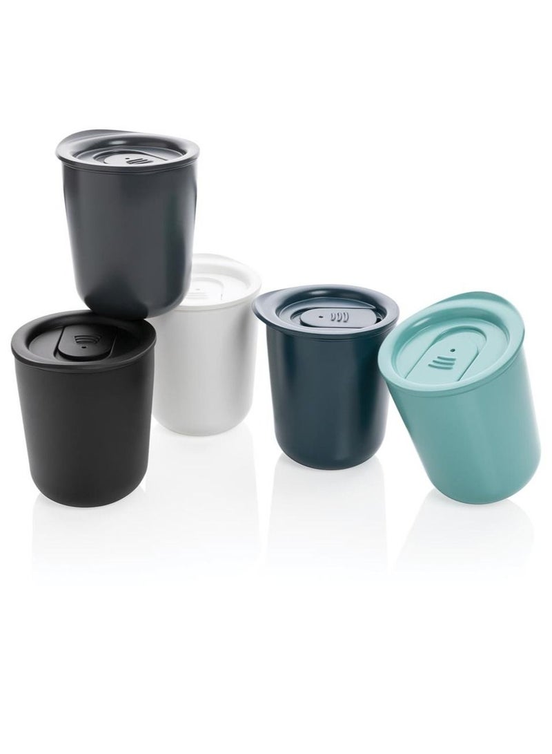 XD DESIGN كوب قهوة للسفر | كوب قهوة مع غطاء، 250 مل tumbler قهوة كلاسيكي من XD Design مضاد للميكروبات (أبيض) - Image 4
