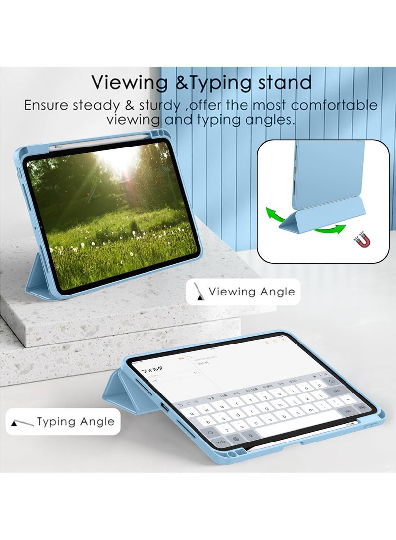 ELTRAZONE 2024 iPad Pro 11" Case (M4, 5th Gen) - Smart Case with Pencil Holder, Touch ID Support, Auto Wake/Sleep Function (Azure Blue) - Image 5