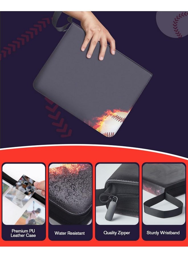 ليكتين حافظة بطاقات Ll Card Binder 9 Pocket - حامل بطاقات البيسبول Lictin، حافظة بطاقات التداول ذات 3 حلقات، مجموعة حافظات بطاقات رياضية، ألبومات بطاقات التداول تتسع لـ 810 بطاقة مع 45 غلافًا قابلًا للإزالة  - Image 2