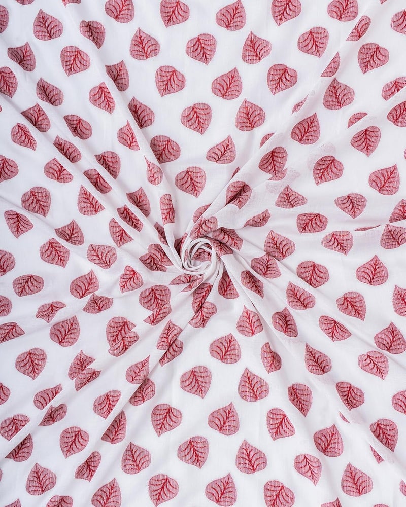 Parda Online Premium Linen Embroidered Curtain with Red Leaf Design - 7ft (Pack of 2) - Image 4