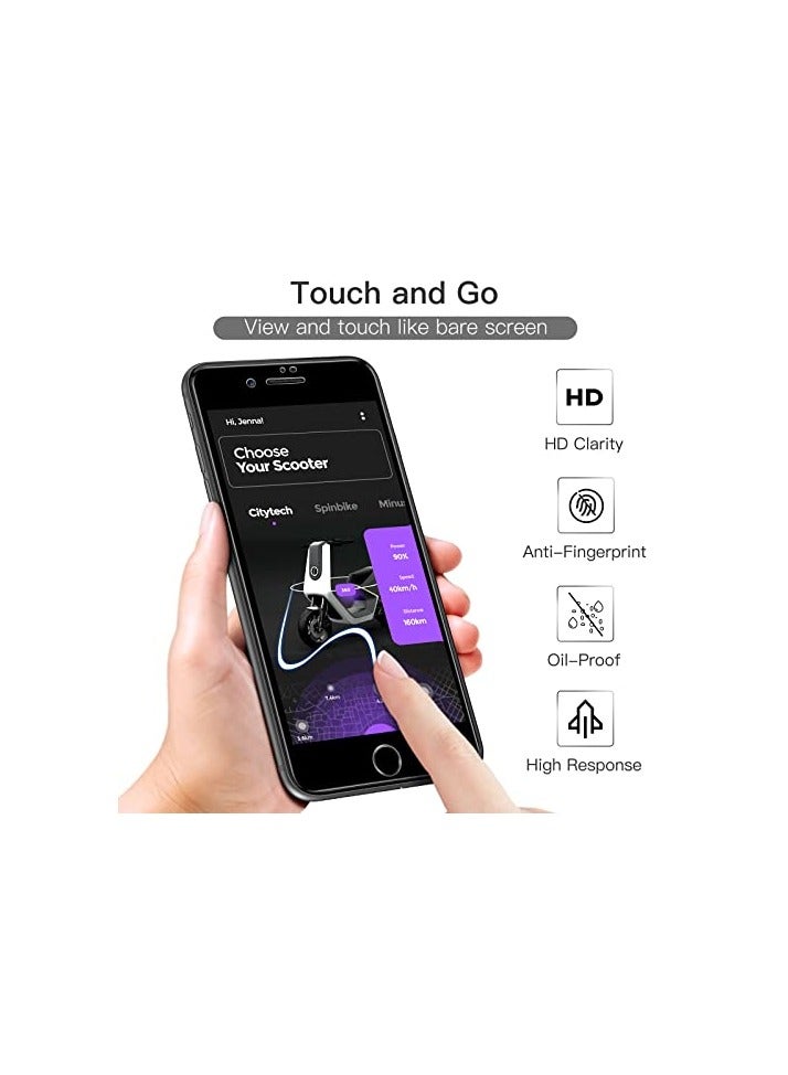 جي تيك واقي شاشة بتغطية كاملة من JETech لهاتف iPhone SE 3 (2022)/SE 2 (2020)/8/7 4.7 بوصة، طبقة من الزجاج المقوى بحافة سوداء مع أداة تثبيت سهلة، صديق للحافظة، شفاف عالي الدقة، 3 عبوات (أسود) - Image 4