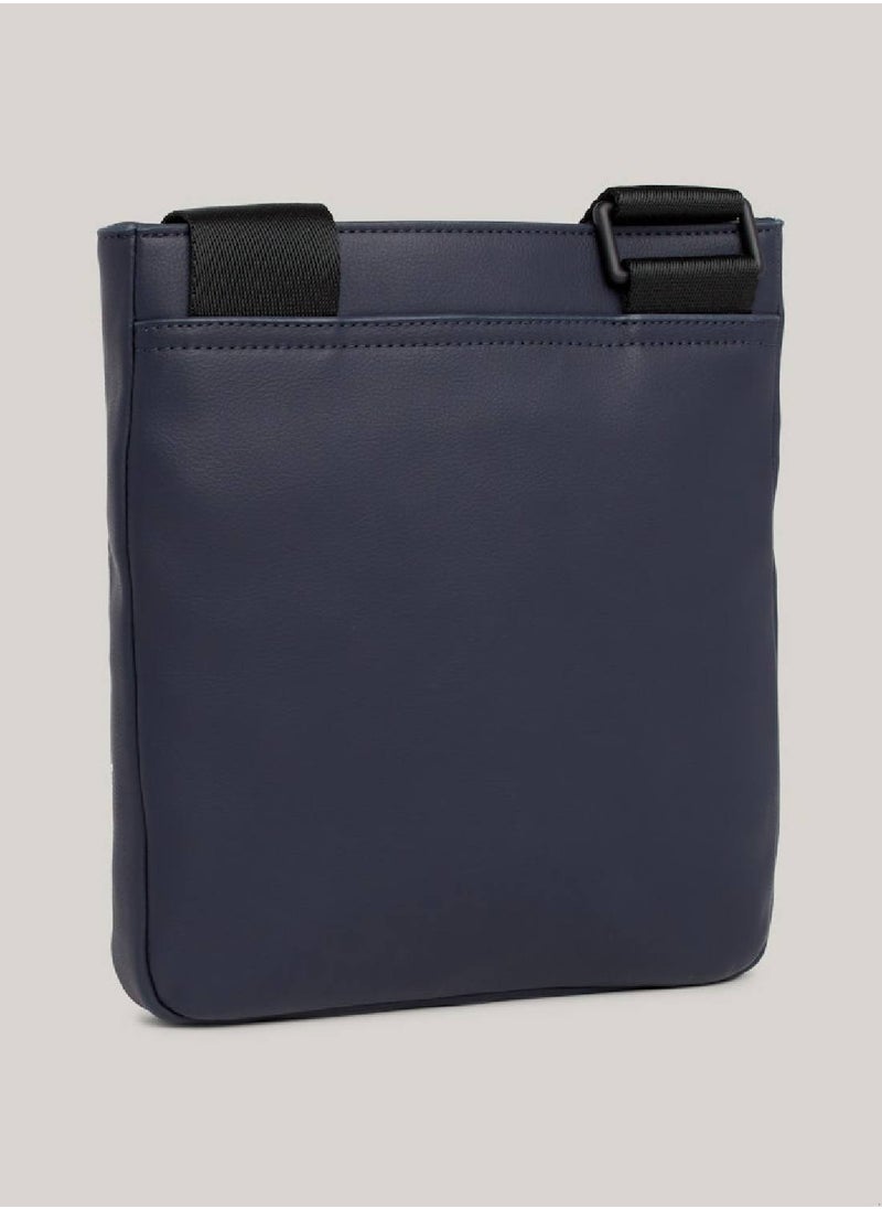 TOMMY HILFIGER - Men's Essential Signature Small Crossover Bag -  Flat pebble grain finish, Blue - Image 1