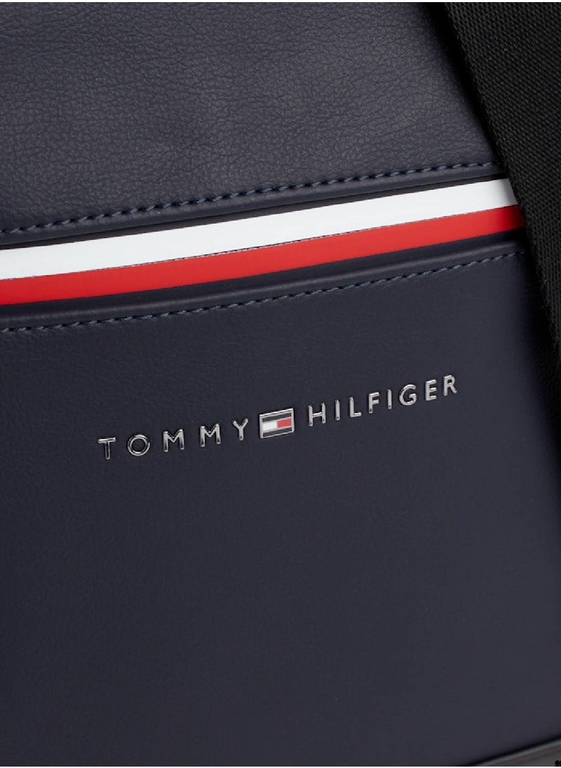 TOMMY HILFIGER - Men's Essential Signature Small Crossover Bag -  Flat pebble grain finish, Blue - Image 1