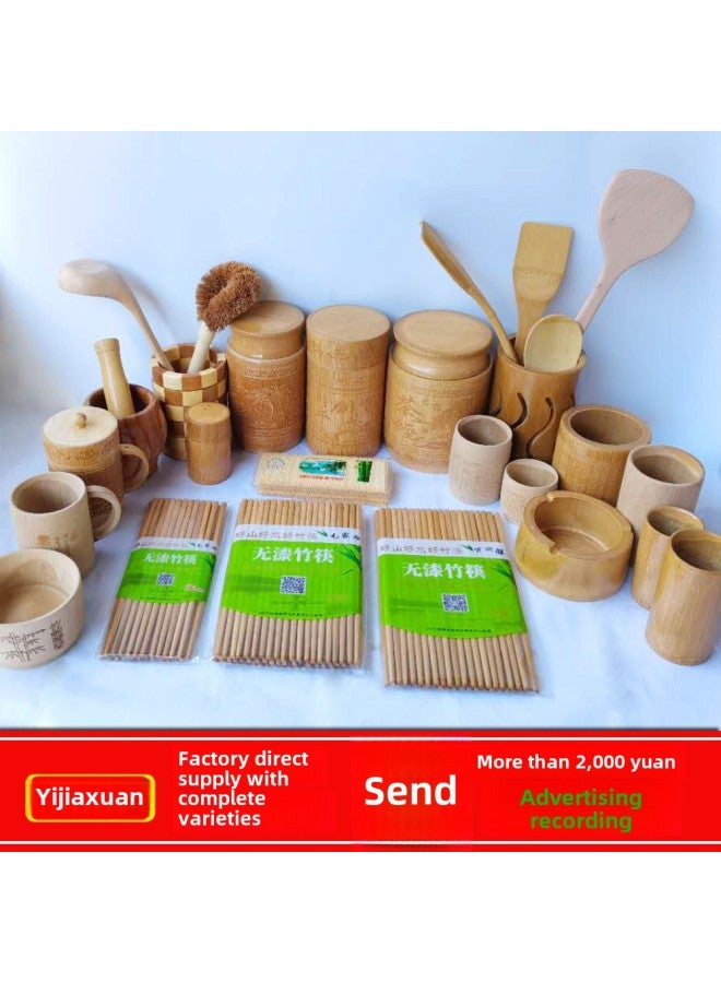 Running The Jianghu Stall Bamboo Products Set Meal Artist Porch Lacquer-free Bamboo Chopsticks Carbonized Hotel Chopsticks Toothpick Direct Supply-Specifications:4 Rows Of Toothpicks/bag (200 Bags For One Piece)  - Image 2