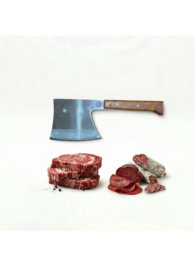 Heavy-Duty Stainless Steel Meat Cleaver with Non-Slip Beechwood Handle for Butchery and Kitchen Use - Image 1