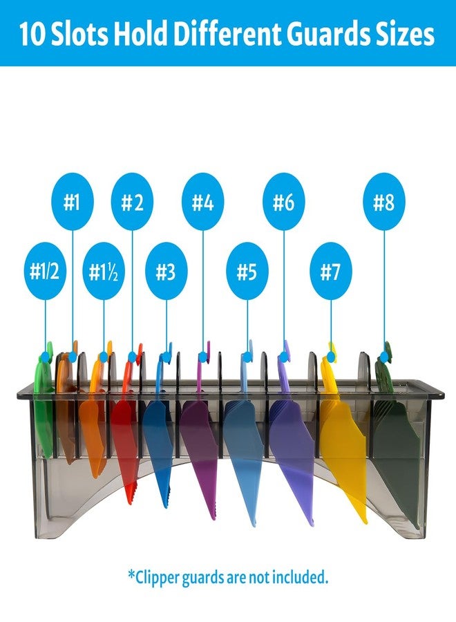 Perfitech Clipper Guard Holder Organizer with 10 Slots, Black, Sturdy PC Material - Image 3