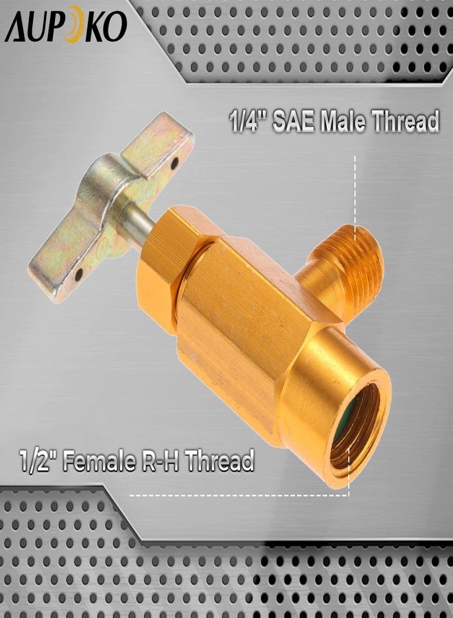 Aupoko R134A Self-Sealing Can Tap with Right Hand Thread, R134A Valve Tool Bottle Opener with 1/2" Female R-H Thread and 1/4’’ SAE Male Connector, Fits for R134A Automotive Air Conditioning Charging - Image 3