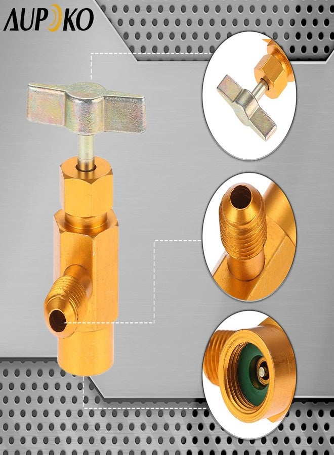 Aupoko R134A Self-Sealing Can Tap with Right Hand Thread, R134A Valve Tool Bottle Opener with 1/2" Female R-H Thread and 1/4’’ SAE Male Connector, Fits for R134A Automotive Air Conditioning Charging - Image 4
