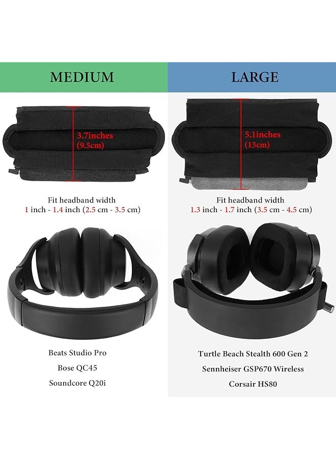Hook And Loop Headband Cover + Headband Pad Set Headband Protector With Zipper Closure Diy Installation No Tool Needed Compatible With Medium Sized Headphones Protein Leather Black
