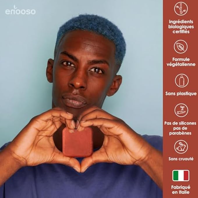 - SOLID SHAMPOO FOR DRY HAIR - ORGANIC SHOWER GEL WITHOUT SOAP PIECE WITH POMEGRANATE, CACTUS FIG, ALOE AND SHEA BUTTER - 100% VEGAN & PLASTIC FREE - 130 G - MADE IN ITALY - Image 3