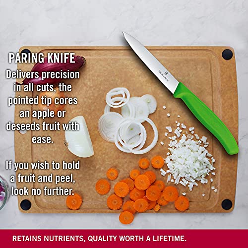 Victorinox 6.7706.L114 Swiss Classic Paring Knife for Cutting and Preparing Fruit and Vegetables Straight Blade in Green, 3.9 inches - Image 2