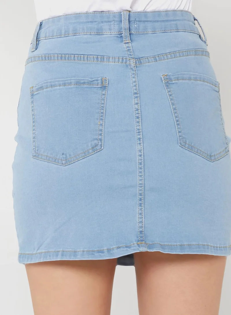boohoo Pocket Detail Denim Skirt