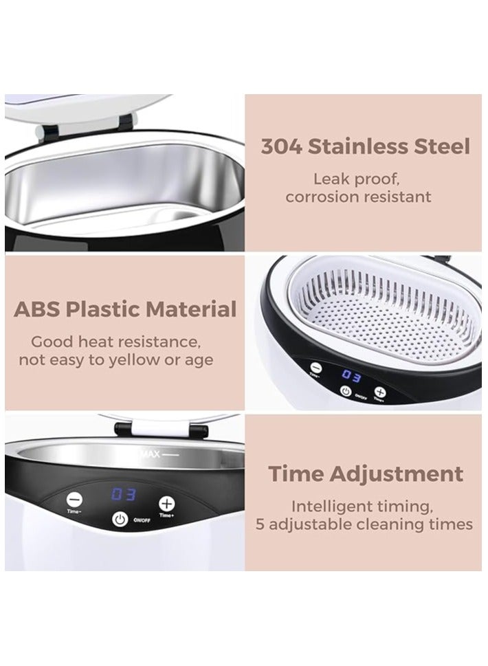AROAQ 650ML Professional Ultrasonic Cleaning Machine with Watch Holder for Jewelry Eyeglasses Retainer Watches Dentures Rings Coins Cleaner 42kHz - Image 4