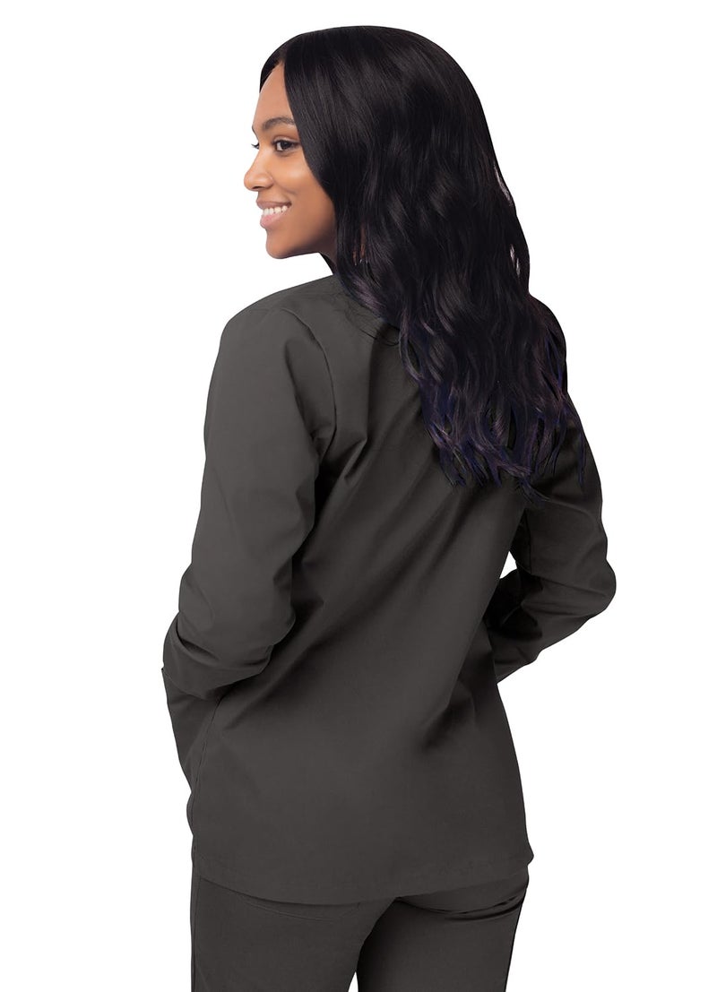 Sivvan Scrubs for Women - Front Snap Warm - Up Jacket - S8306 - Charcoal - L - Image 2