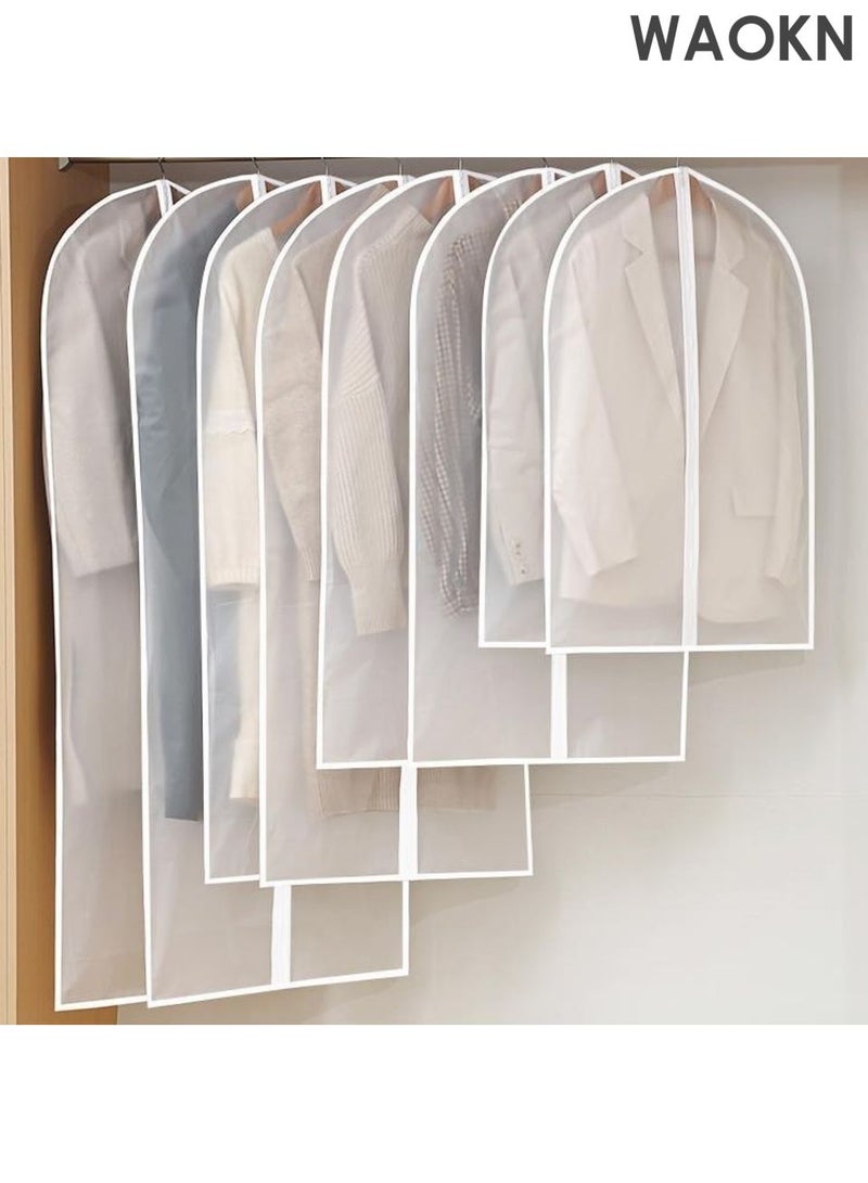 WAOKN Dress Bag Garment Bag Suit Bags , EVA Coat Bags for Wardrobe and Travel Dustproof , Thick clothing dust cover, washable laundry dust cover ,Suitable for bedroom , Reusable , 5 Pack , unisex ,white . - Image 4