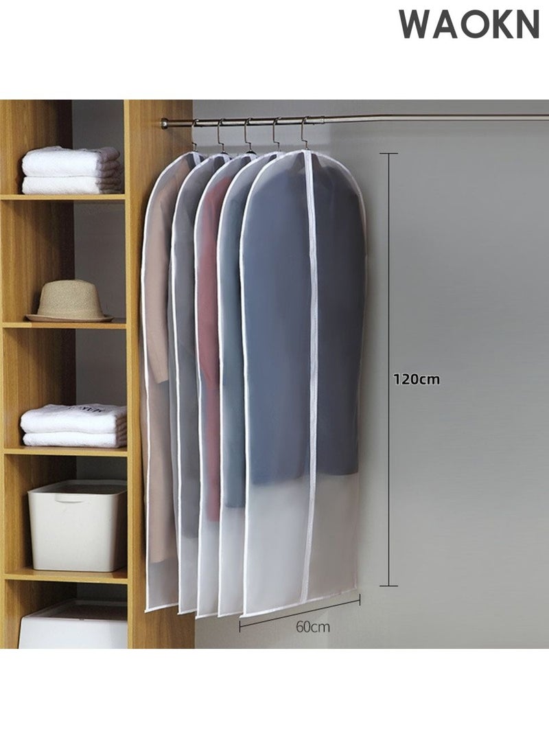 WAOKN Dress Bag Garment Bag Suit Bags , EVA Coat Bags for Wardrobe and Travel Dustproof , Thick clothing dust cover, washable laundry dust cover ,Suitable for bedroom , Reusable , 5 Pack , unisex ,white . - Image 2