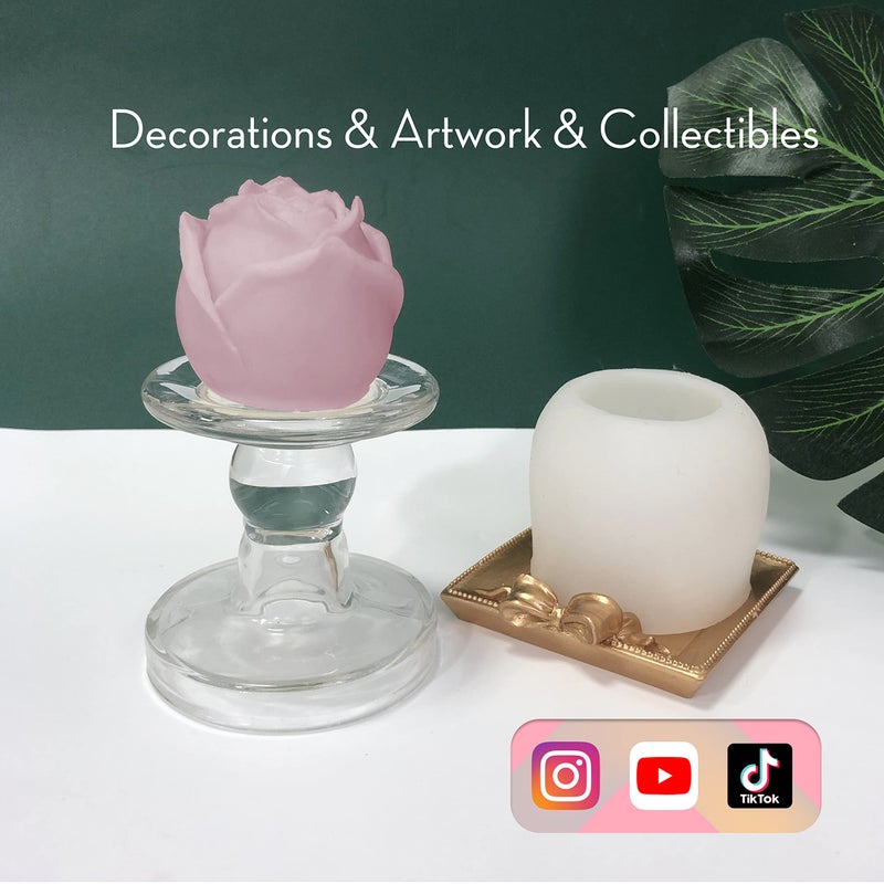 SlowlyTalk Candle Molds - Silicone Mold for Candles Making, DIY 3D Moulds for Soy Wax, Beeswax, Scented Candle, Valentine's Day Gifts (Rose 2.5 Inch) - Image 4