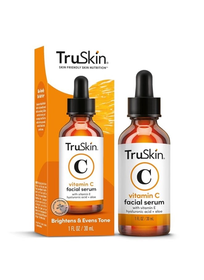 TruSkin TruSkin Vitamin C Serum For Face – Anti Aging Formula with Vitamin C, Hyaluronic Acid, Vitamin E – Brightening Serum – Improve Appearance of Dark Spots, Tone, Fine Lines & Wrinkles, 1 Fl Oz  - Image 1