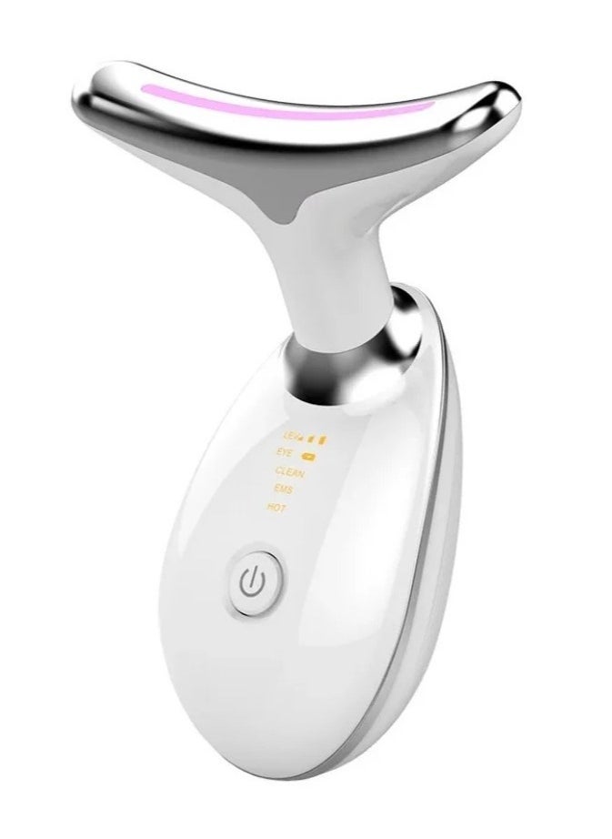 ELTRAZONE 1PC Lifting And Tightening Household Electric Massage Beauty Instrument – Advanced Neck & Face Skin Care Device For Wrinkle Removal, Anti-Aging, Firming, Skin Rejuvenation, Blood Circulation Boost – Rechargeable, Portable & Easy To Use – White  - Image 1