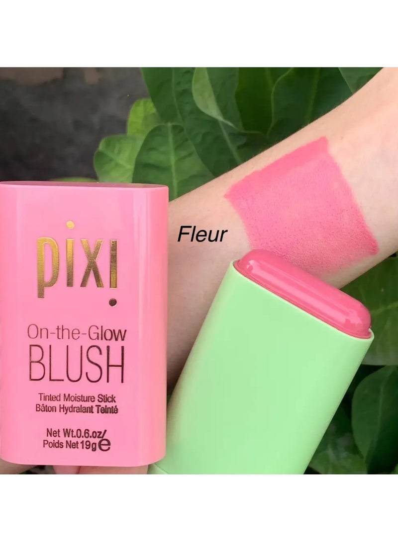 pixi beauty On-the-Glow Blush, Tinted Moisture Stick Baton Hydrating Tinted, Moisture Blush Stick with Ginseng, Aloe Vera & Fruit Extracts, for Cheeks & Lips, 19g / 0.6oz (Fleur) - Image 2