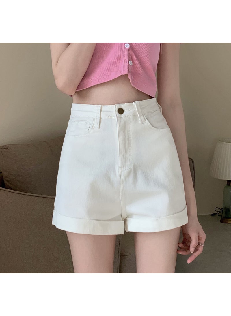 Summer Denim Shorts Women High Waist Slim Fit Creamy-white - pzsku/Z9FBE2E420AA4DF33B8F1Z/45/_/1732185791/8b064d21-a9c0-4659-9abe-d303ac305816