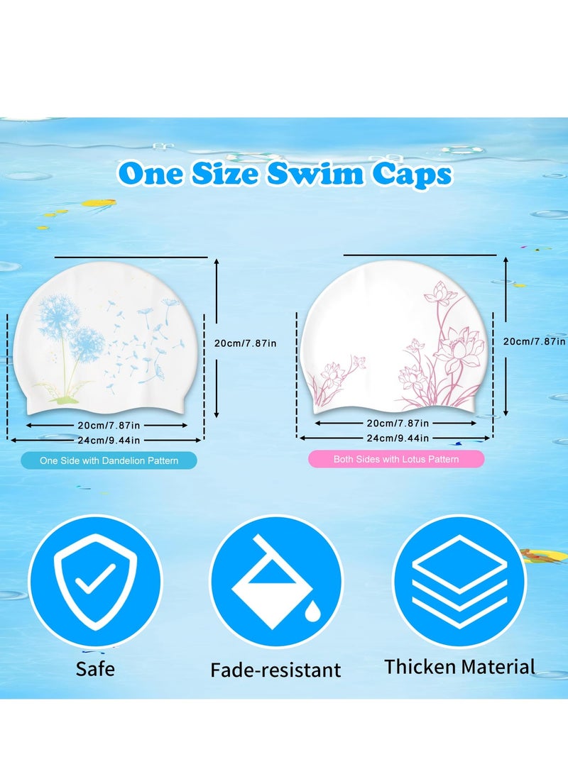Silicone Waterproof Swimming Caps for Women and Men, 2 Pcs Durable Anti,Slip Design, Comfortable Fit for Long or Short Hair - Image 4