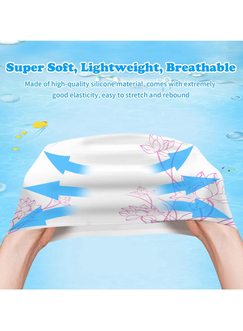 Silicone Waterproof Swimming Caps for Women and Men, 2 Pcs Durable Anti,Slip Design, Comfortable Fit for Long or Short Hair - Image 3