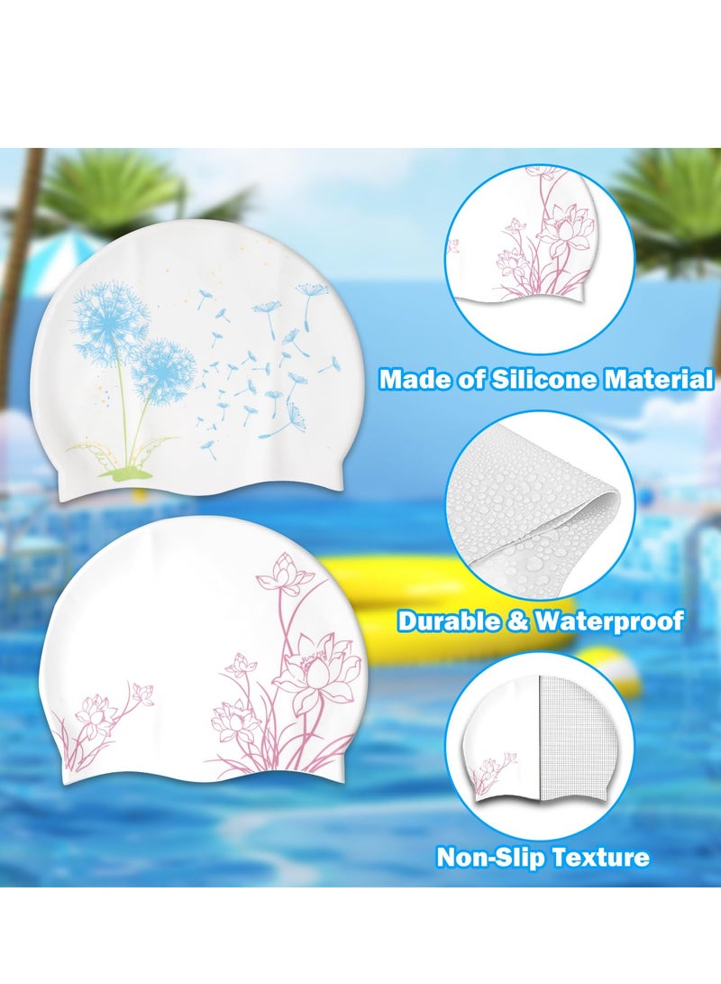 Silicone Waterproof Swimming Caps for Women and Men, 2 Pcs Durable Anti,Slip Design, Comfortable Fit for Long or Short Hair - Image 5