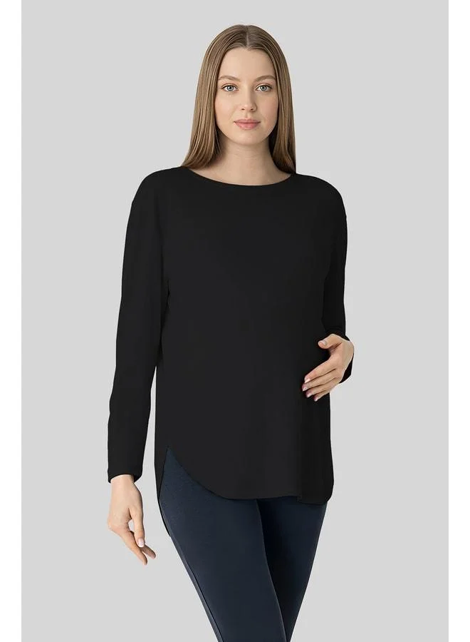 Penye Mood Soft-textured TENCEL™ long-sleeve maternity T‑shirt.