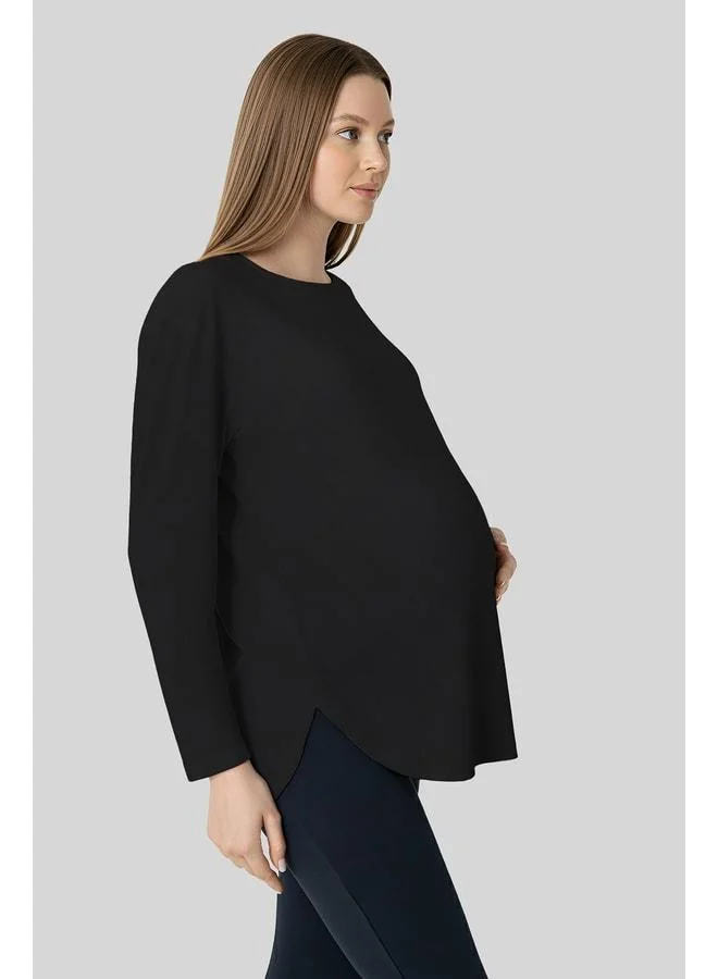 Penye Mood Soft-textured TENCEL™ long-sleeve maternity T‑shirt.