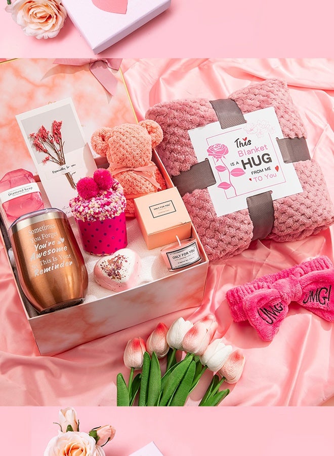 Thoraya Multi-Occasion Birthday Gifts for Women,Unique Gifts Basket Ideas Pink Gifts Box for Her Relaxing Gift Set Self Care Gifts Birthday Presents Female Friendship Gifts for Best Friend Bestie Girlfriend Mom Wife Sister  (Ramadan/Anniversary Gift) - Image 4