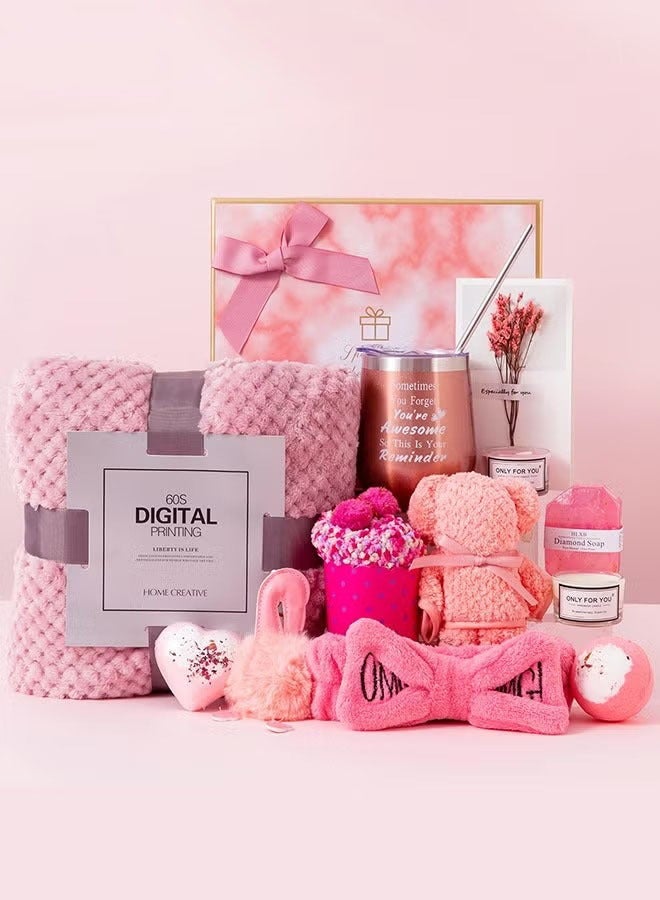 Thoraya Multi-Occasion Birthday Gifts for Women,Unique Gifts Basket Ideas Pink Gifts Box for Her Relaxing Gift Set Self Care Gifts Birthday Presents Female Friendship Gifts for Best Friend Bestie Girlfriend Mom Wife Sister  (Ramadan/Anniversary Gift) - Image 2