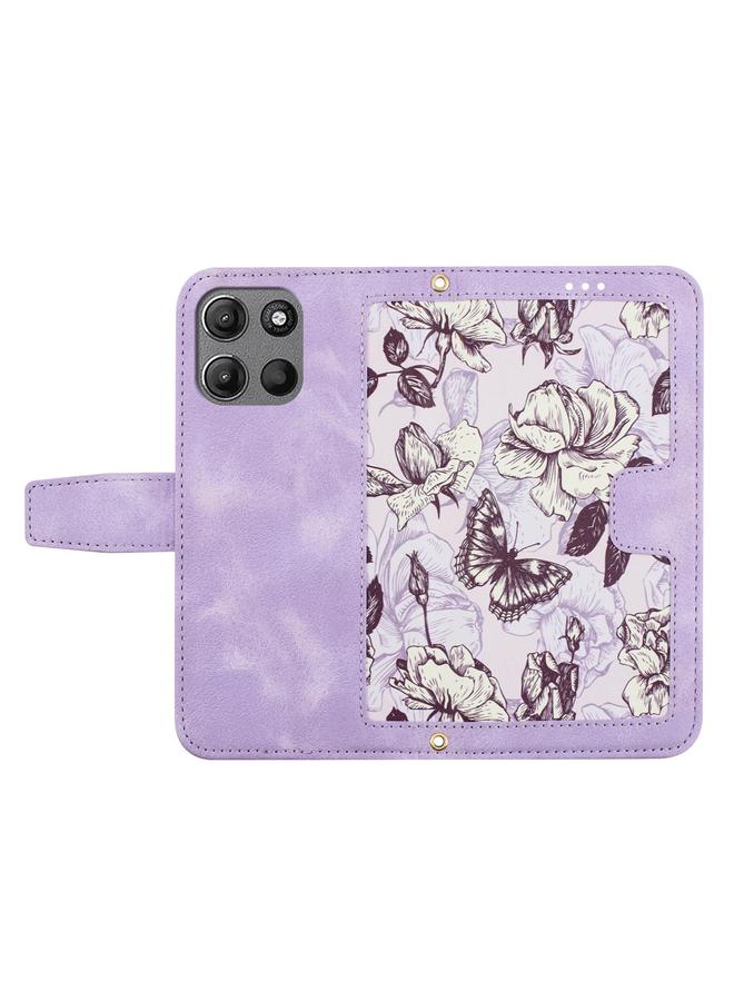 S-TOP Case For Motorola Moto G 5G 2025 Floral Pattern Leather Phone Case with Lanyard - Image 3