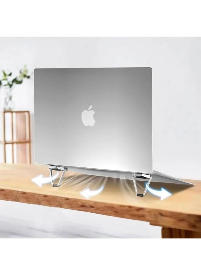 Eoptify حامل لابتوب قابل للتعديل وقابل للطي من الألمنيوم 2 قطعة | رافع لابتوب غير مرئي محمول ورافعة لوحة مفاتيح للمكتب | حامل مريح لماك بوك، HP، ديل - Image 4