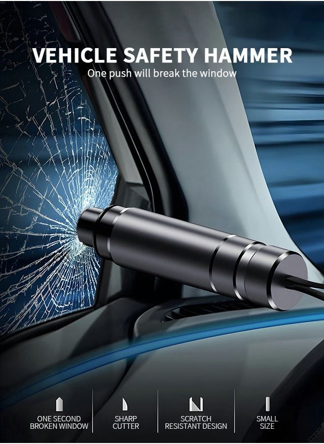 GROIC 2 IN 1 Safety Hammer Emergency Car Escape Tool Seat Belt Cutter and Car Glass Window Breaker Portable Life-Saving Emergency Artifact with A Piece of Test Glass  - Image 2