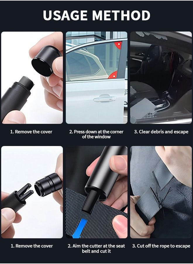 GROIC 2 IN 1 Safety Hammer Emergency Car Escape Tool Seat Belt Cutter and Car Glass Window Breaker Portable Life-Saving Emergency Artifact with A Piece of Test Glass  - Image 4