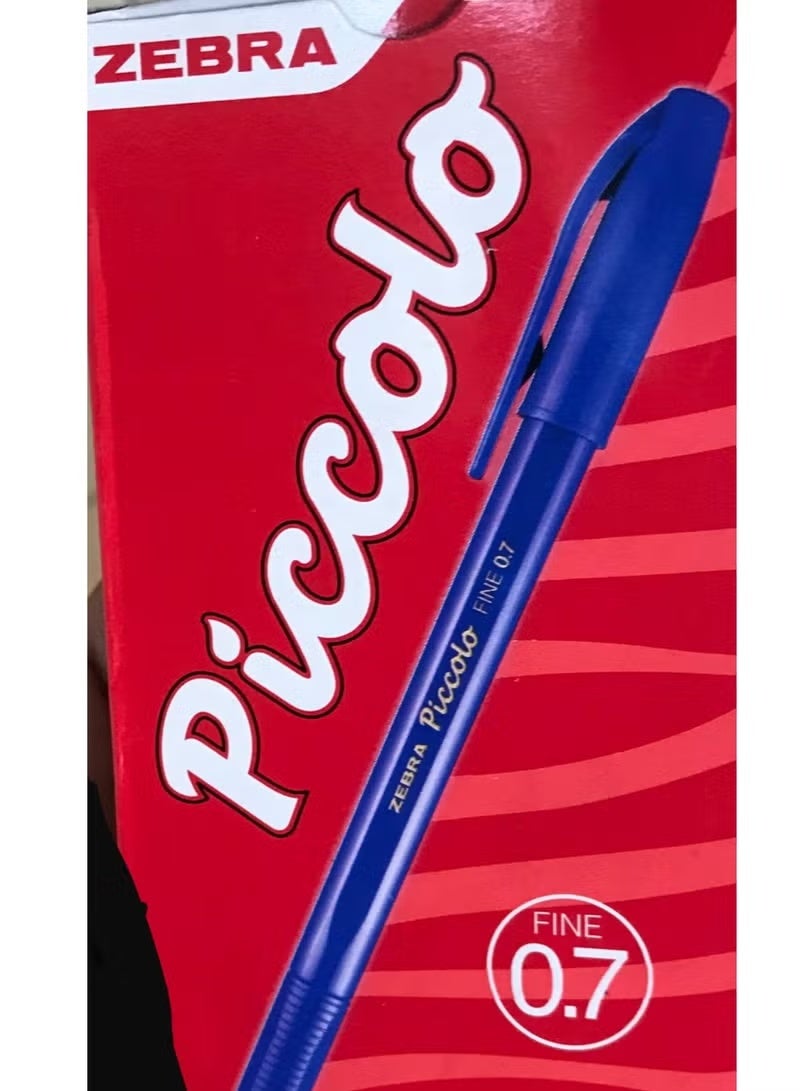 Zebra Piccolo Ball Pen,0.7mm, Pack of 12, Blue - Image 1