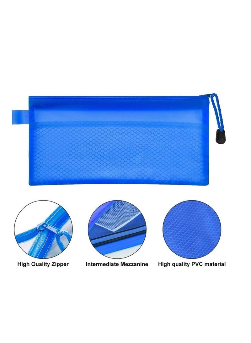 Plastic File Case with Zipper S-1001 – A6 Size, Practical Blue Color, Single Piece - Image 1